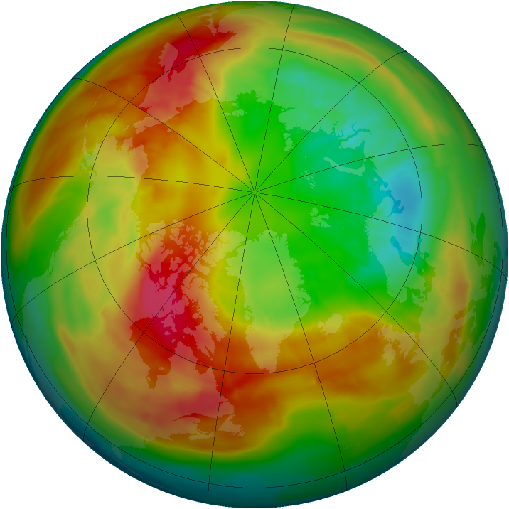 Arctic ozone map for 25 February 2014